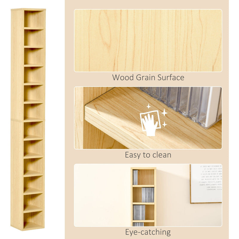 Media Storage Cabinet, 12-Tier, 204 CDs, Multimedia Organiser