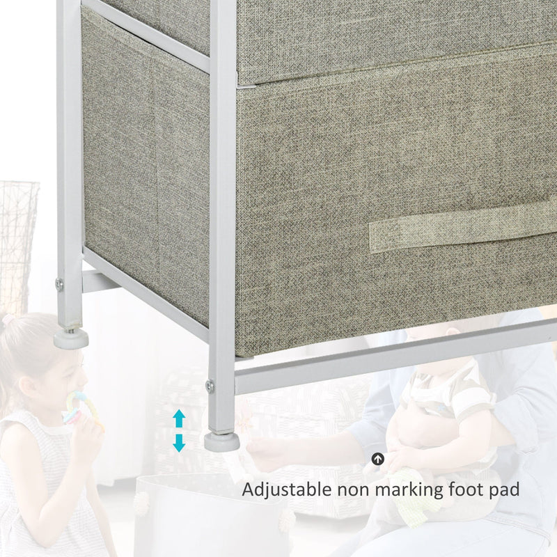 Fabric Chest Drawers, 3 Tier, Metal Frame, Living Room/Bathroom