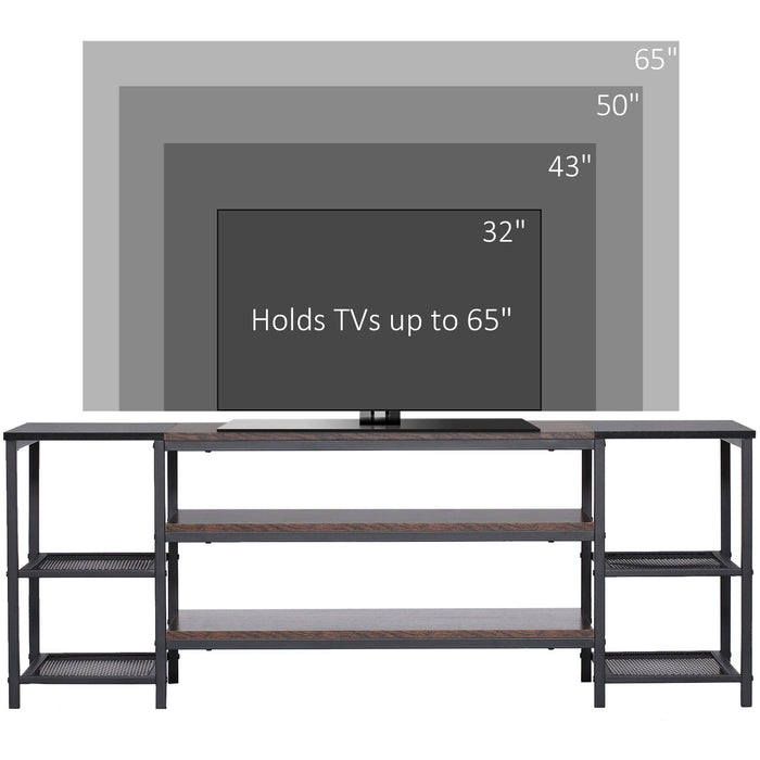 Industrial Stand for 65" TV, Black/Brown