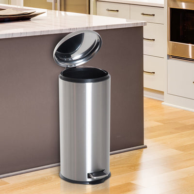 30L Stainless Steel Pedal Bin Homcom