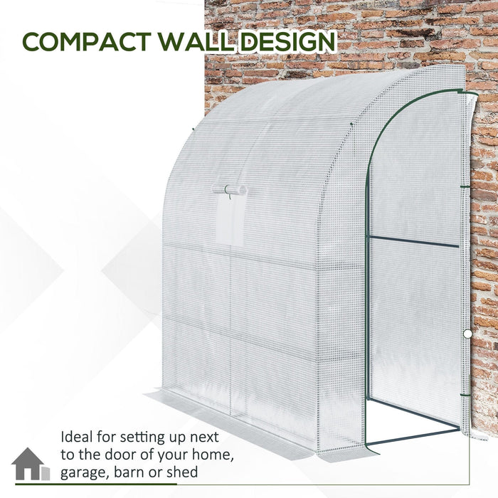 Plastic Lean To Greenhouse - 200x100x215 cm