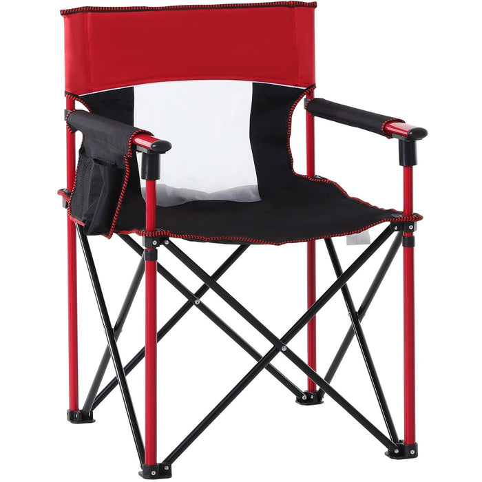 Red Folding Camping Chair with Pockets