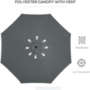 3m Tilting Garden Parasol with Crank Handle Outsunny