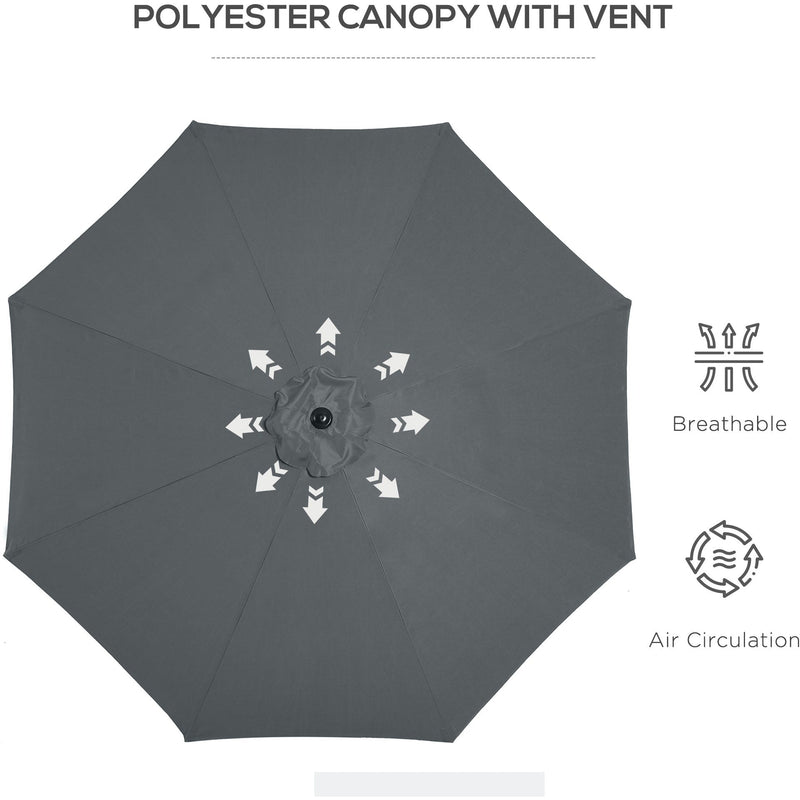 3m Tilting Garden Parasol with Crank Handle Outsunny