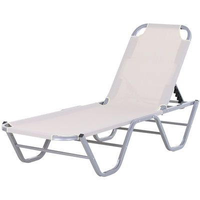 Sun Lounger Relaxer, 5-Position Backrest, Lightweight Outsunny