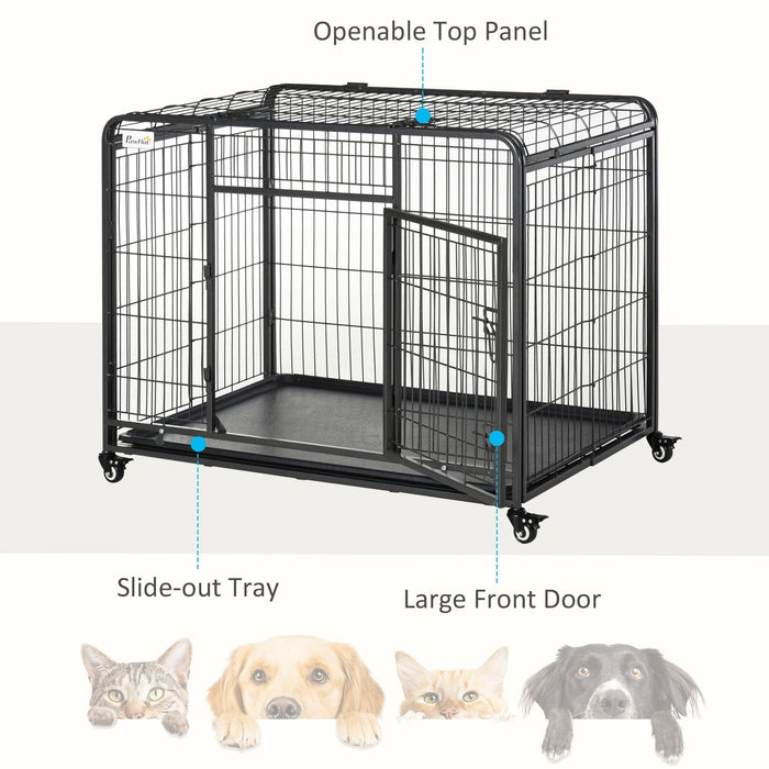 Foldable Heavy Duty Kennel with Double Doors