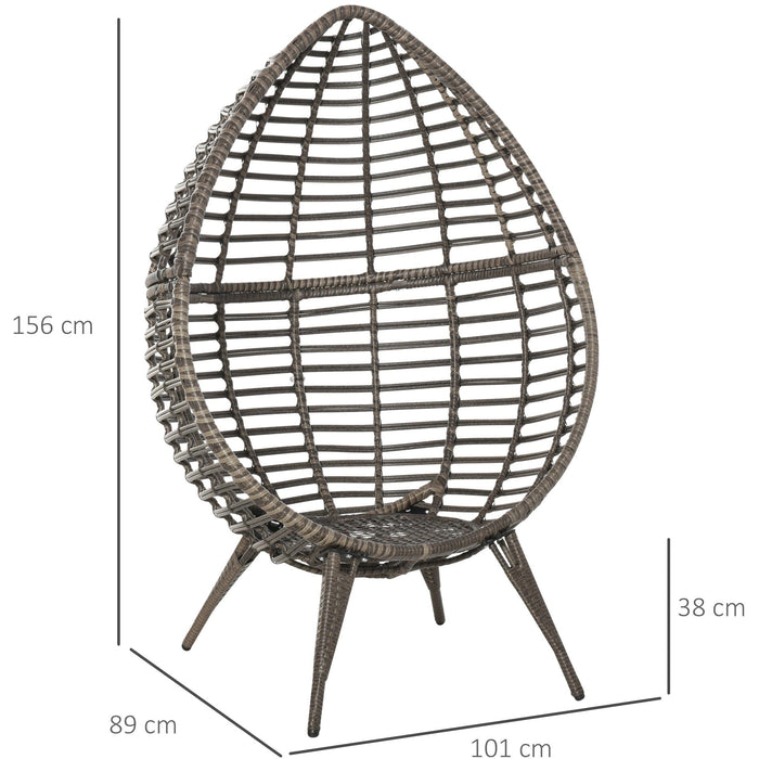 Rattan Egg Chair With Legs, Teardrop Shape, Indoor/Outdoor