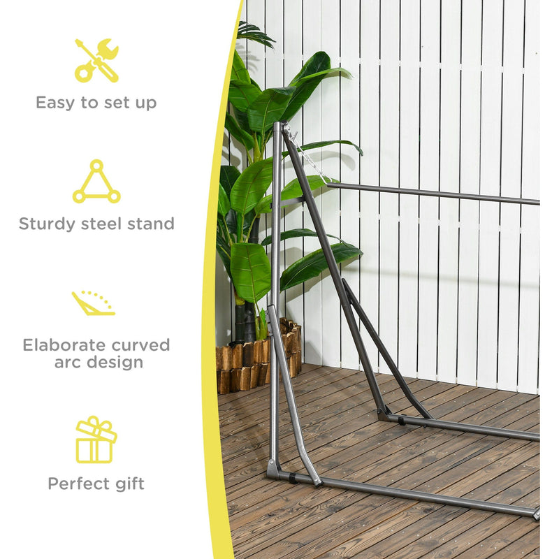 Foldable Hammock Stand, 120kg, Black Outsunny