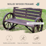 Wagon Wheel Garden Bench Outsunny