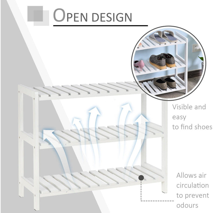 3 Tier Wooden Shoe Rack