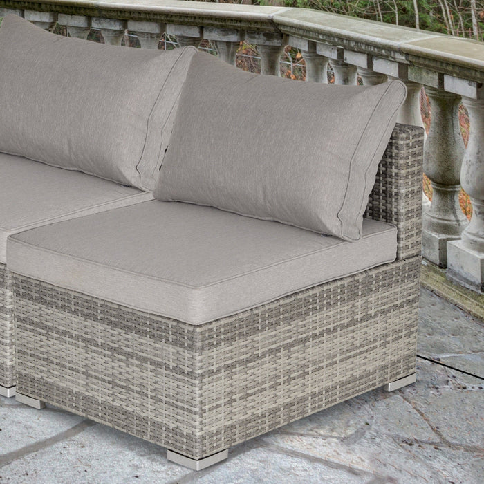 Rattan Single Middle Sofa with Cushions for Outdoor Use