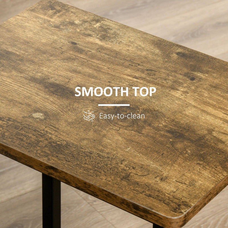 Set of 2 Industrial Breakfast Bar Stools, Rustic Brown