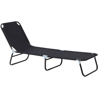 Folding Sun Lounger, 5 Point Adjustable Back Outsunny