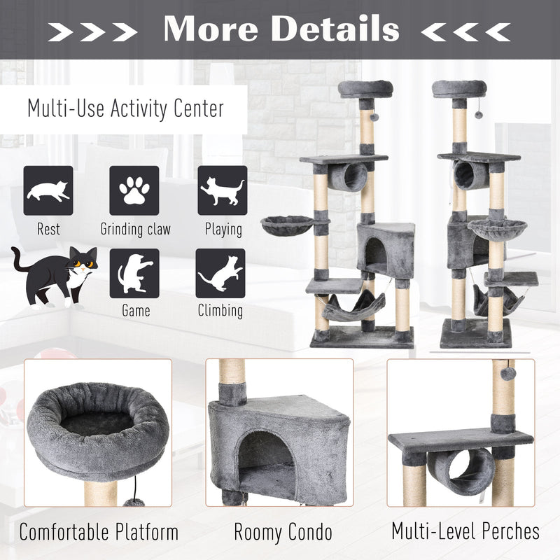 150CM Cat Tree Condo, Multi-level, Toys, Scratching Posts