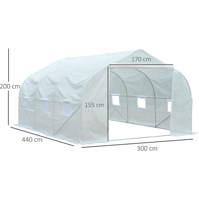 Polytunnel Greenhouse - Galvanised Frame - PE Cover - 3.5x3m
