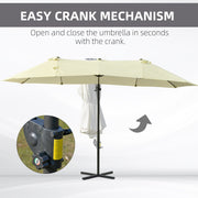 Large Cantilever Umbrella With Cross Base Outsunny