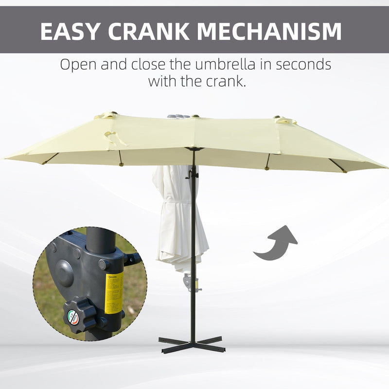 Large Cantilever Umbrella With Cross Base Outsunny