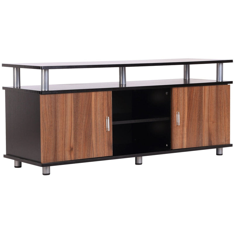 Modern Black TV Cabinet, Doors (Fits up to 50" TVs)