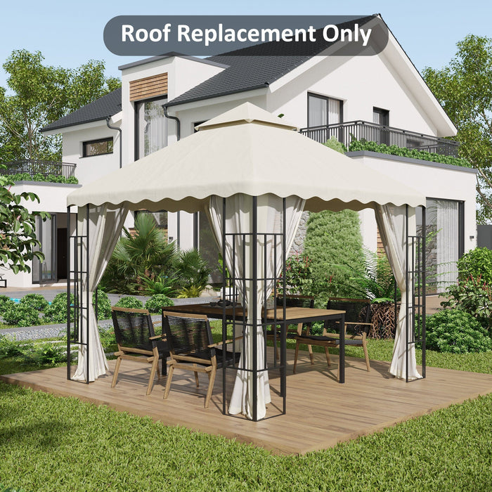 3x3m Replacement Gazebo Canopy, Cream White