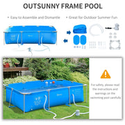 8ft Steel Frame Pool Set, Filter Pump, Rust Resistant Outsunny