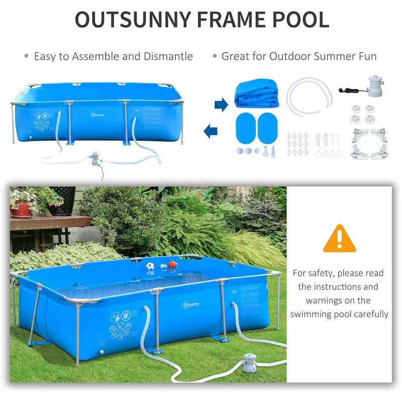 8ft Steel Frame Pool Set, Filter Pump, Rust Resistant Outsunny