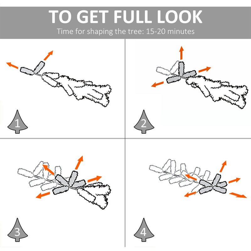 7ft Artificial Christmas Tree 2.1M With Metal Stand