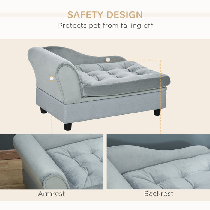 Light Blue Dog Sofa with Storage (76x45x41.5cm)