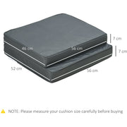 Outsunny Set of 2 Garden Seat and Back Cushion Set, Replacement Cushions for Outdoor Furniture with Seat Cushion and Back Cushion, Dark Grey Outsunny