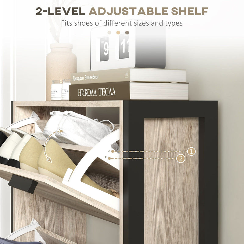 HOMCOM 3 Door Narrow Shoe Storage Cabinet