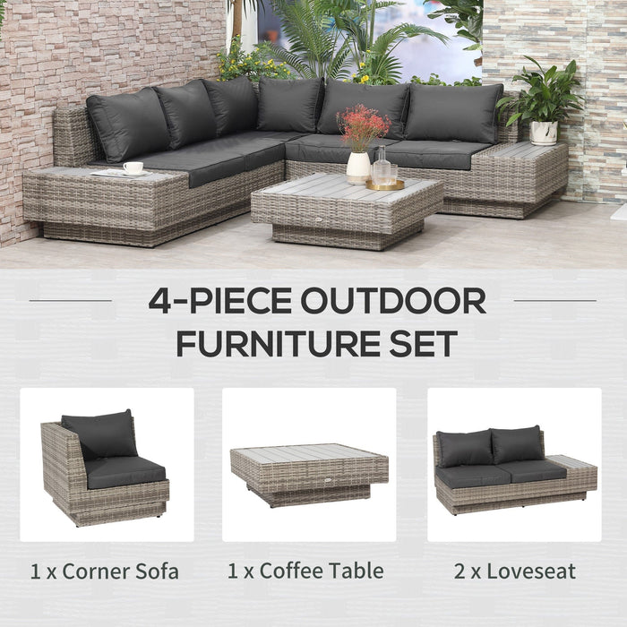 Garden Furniture Corner Sofa & Coffee Table Set