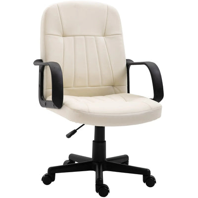 PU Leather Mid Back Swivel Office Chair Homcom