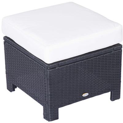 Patio Furniture Footstool With Cushion for Outdoor, 50cm Outsunny