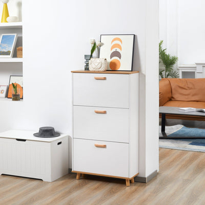 HOMCOM Slim Shoe Cabinet for Hallway Homcom