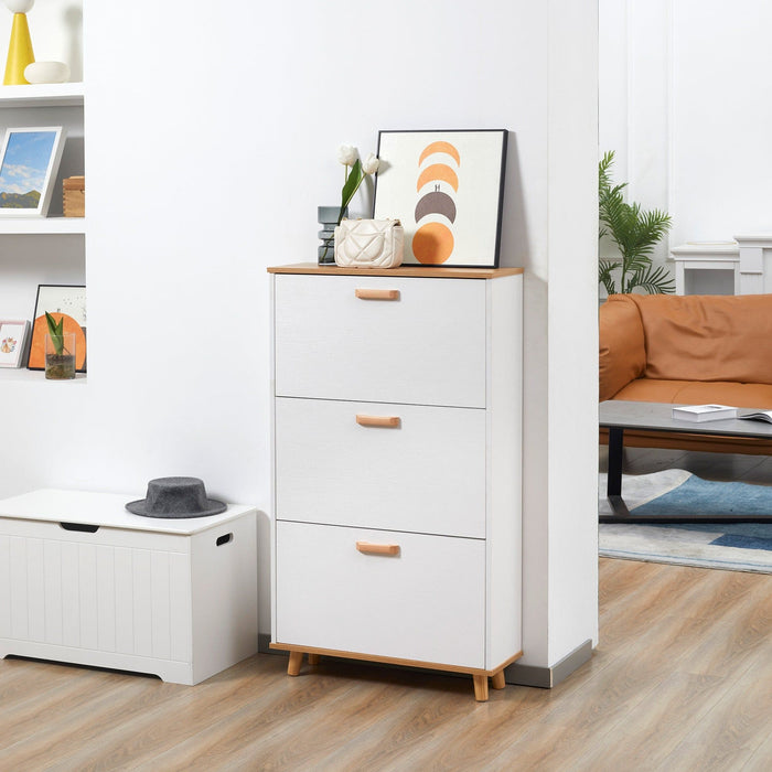 HOMCOM Slim Shoe Cabinet for Hallway