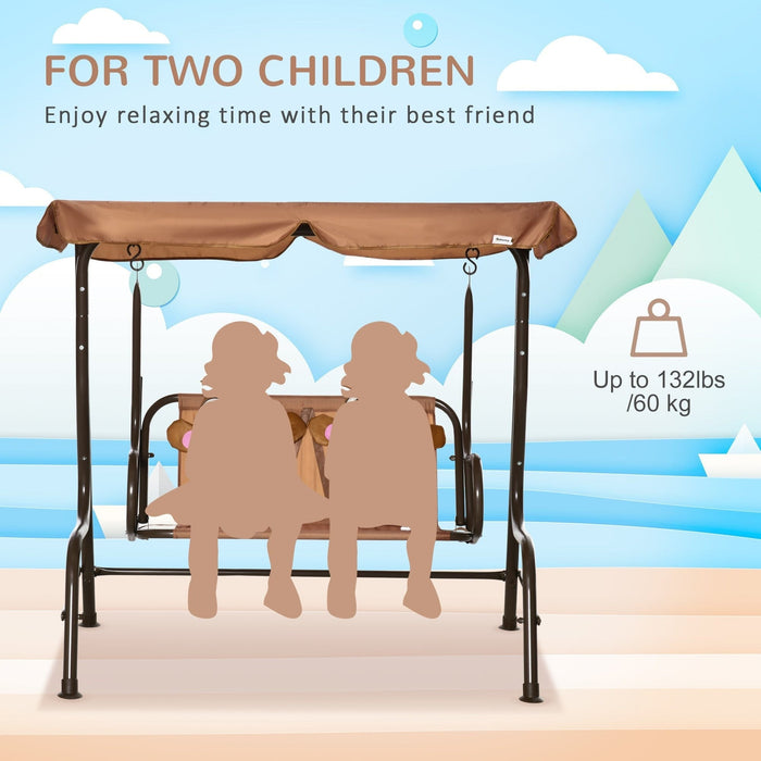 2 Seat Kids Canopy Swing Chair