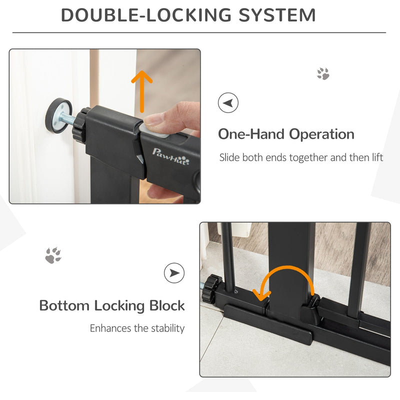 Extra Wide Pet Safety Gate, Black, 75-103cm