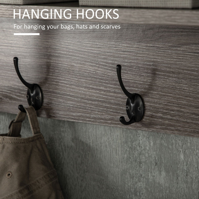 Grey Wall-Mounted Coat Rack