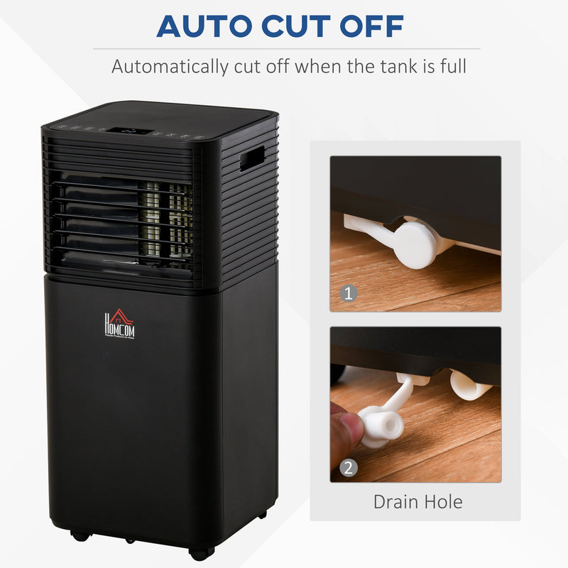 7000BTU 4-In-1 Portable AC w/ Remote LED Timer, Black Homcom