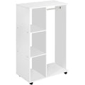 White Open Wardrobe on Wheels With Hanging Rail and Shelves Homcom