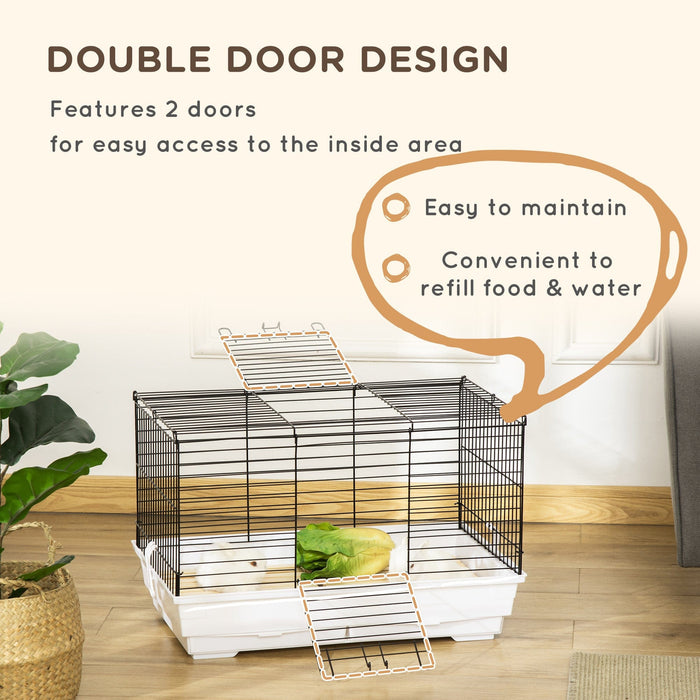 Small Animal Cage with Wood Floor (61.5x38x40cm)