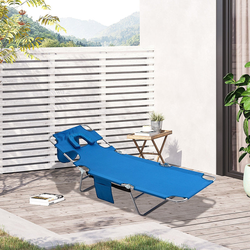 Sun Lounger With Face Hole Outsunny