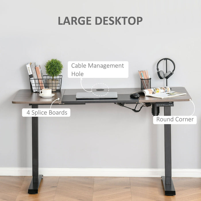 Electric Standing Desk - 4 Memory Presets - 140x70cm, Teak