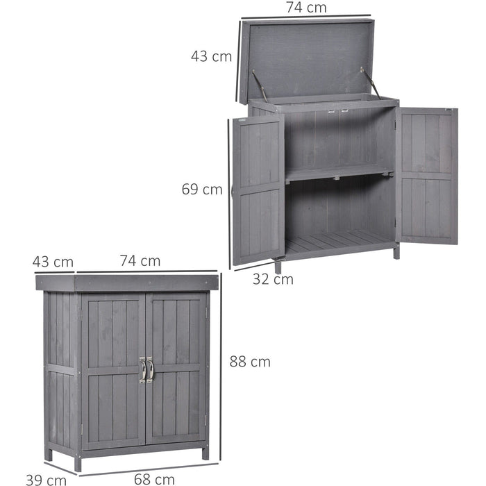 Small Garden Storage Cupboard - Double Doors - 74x43x88 cm