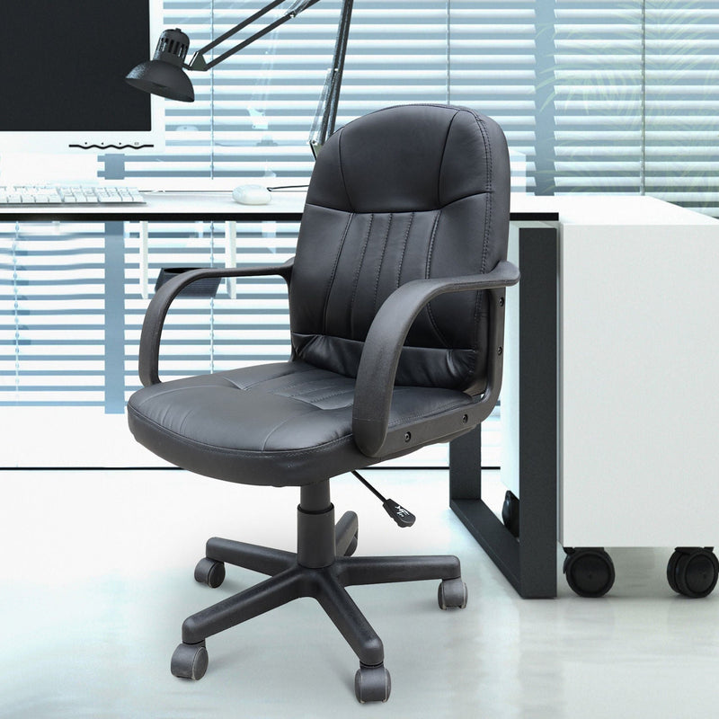 PU Leather Mid Back Swivel Office Chair