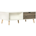 White Rectangular Coffee Table With Storage Homcom