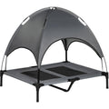Raised Dog Bed with Canopy For Small & Medium Dogs, Grey Pawhut