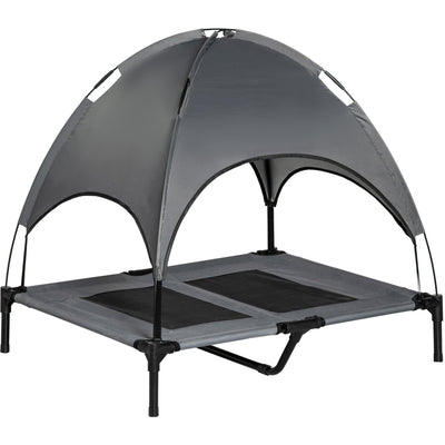 Raised Dog Bed with Canopy For Small & Medium Dogs, Grey Pawhut