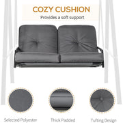 Garden Swing Chair 2 Seater, Grey Outsunny
