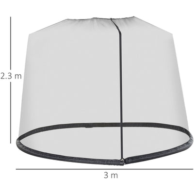2.3m Patio Umbrella With Mosquito Netting Outsunny