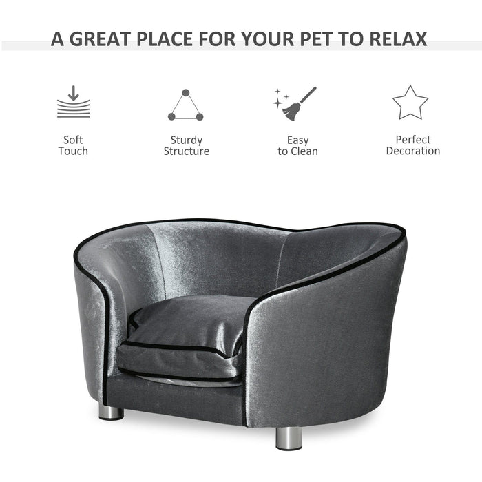 Small Pet Sofa with Storage Pocket, Removable Cushion